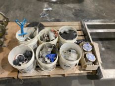 Pallet of (6) Pails of Asst. Fittings Valves, etc.