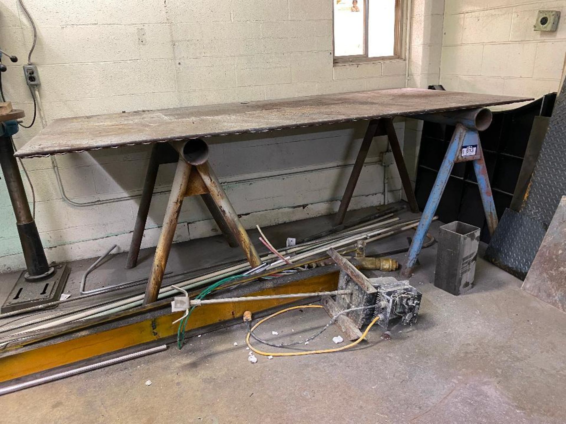 Lot of (2) Pipe Stands and Metal Plate - Image 2 of 2