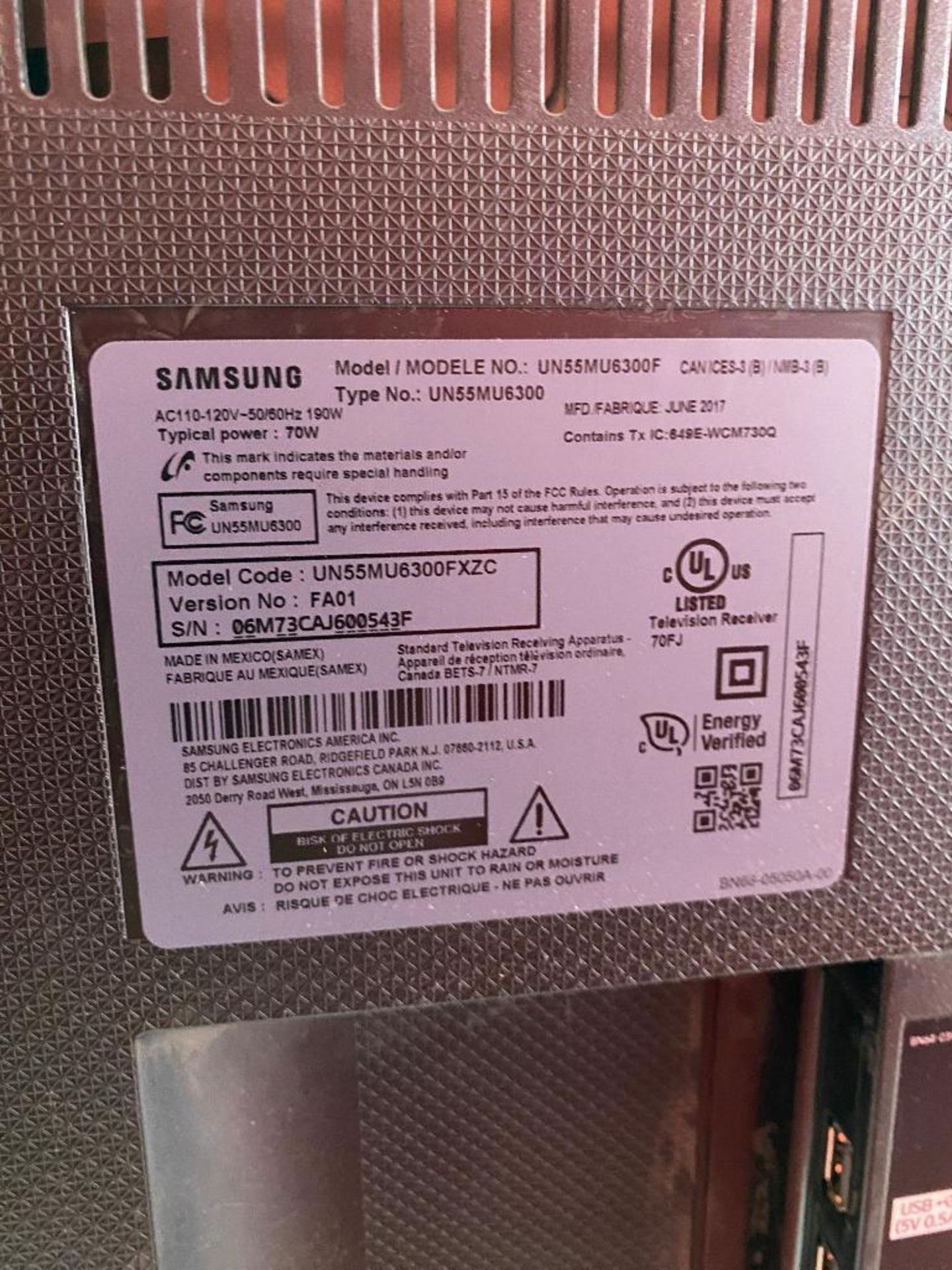 Samsung 55" TV - Image 2 of 2