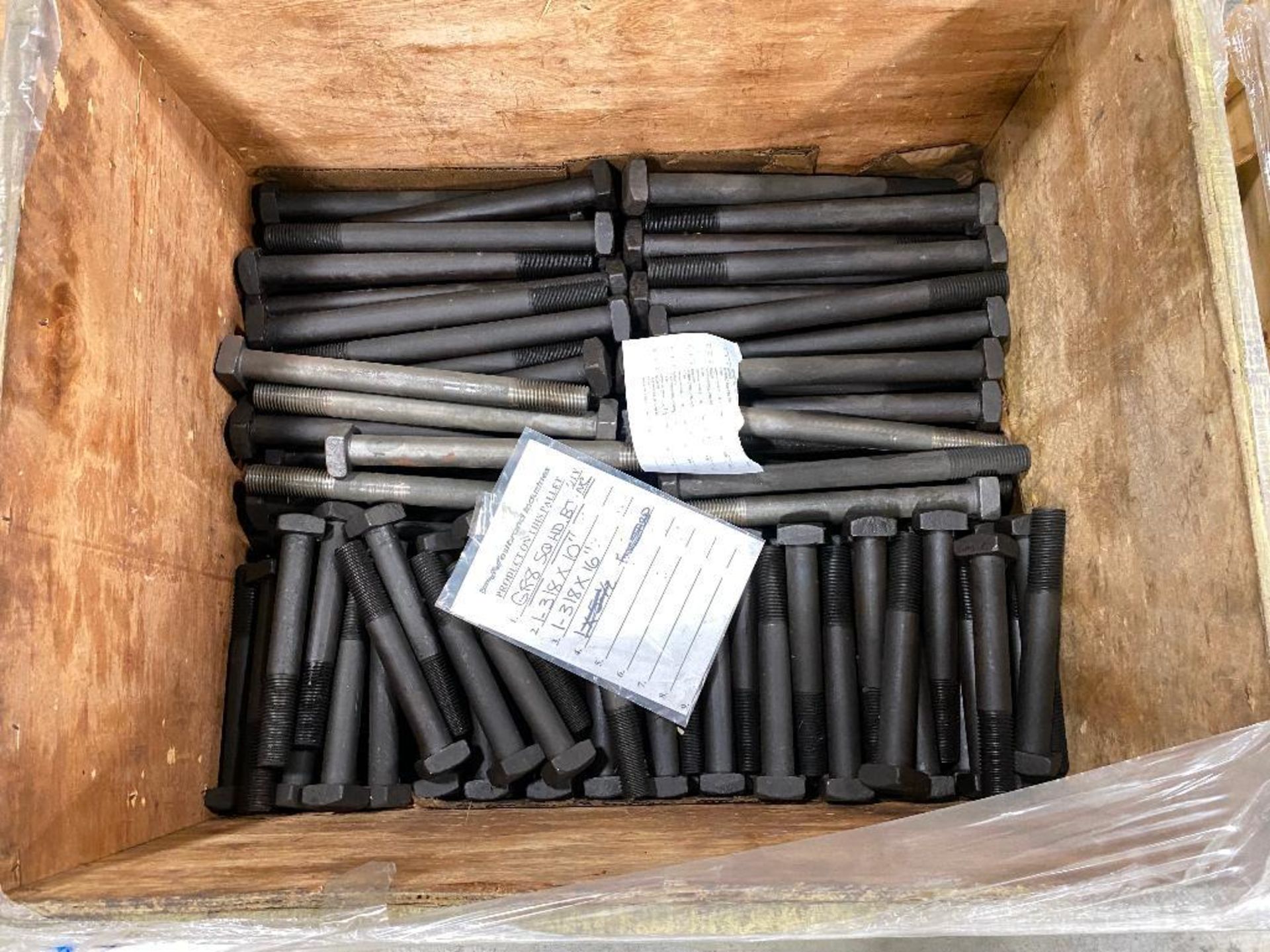 Crate of Asst. 1-3/8" x 10" & 1-3/8" x 16" Square Heavy Duty Bolts - Image 2 of 3