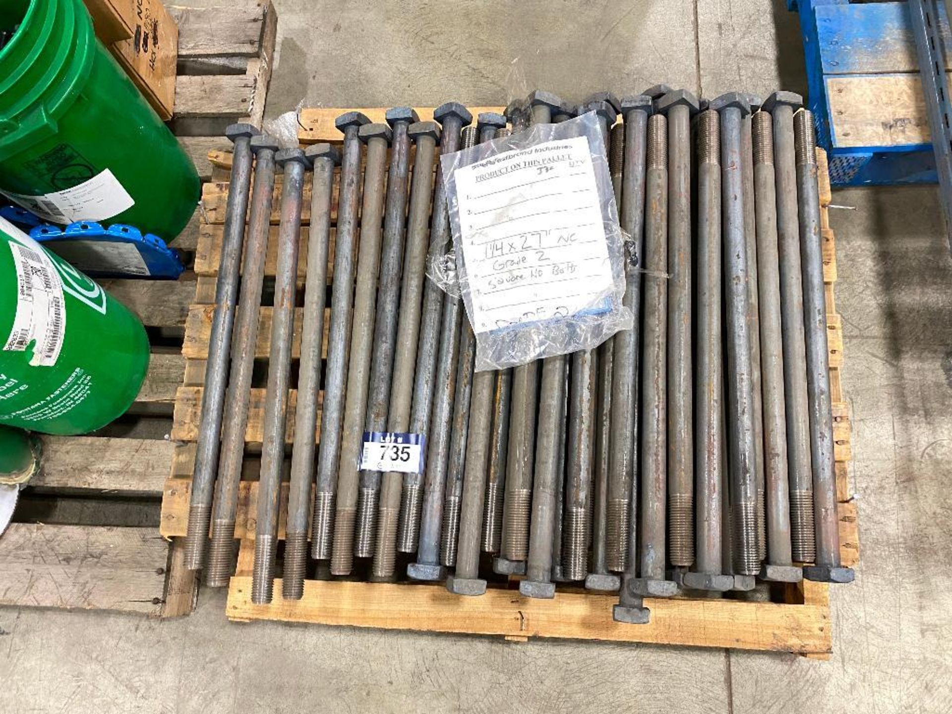 Pallet of 1-1/4" x 27" Grade 2 Square Heavy Duty Bolts - Image 3 of 3
