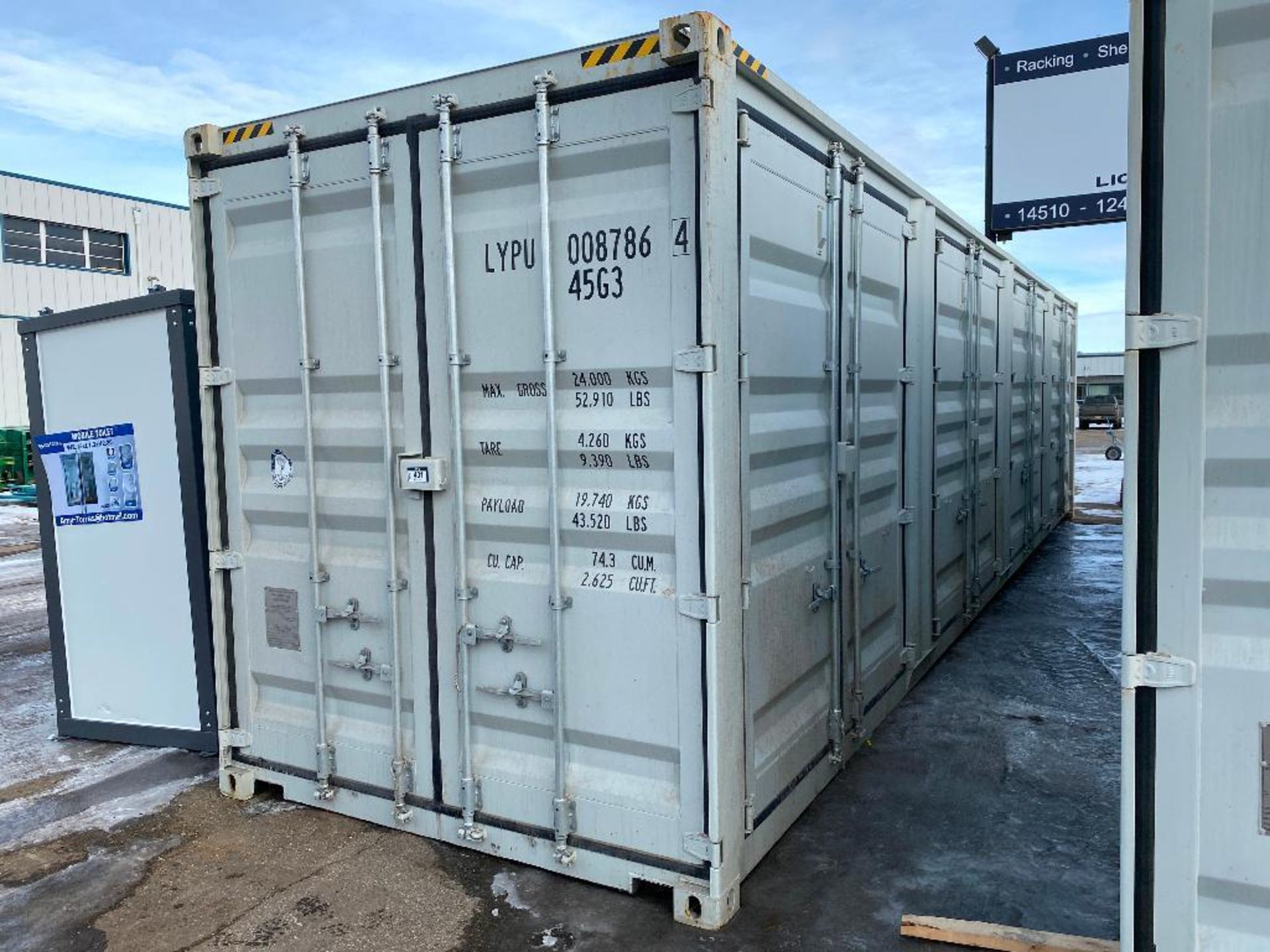 2022 Single Use 40' High Cube Shipping Container with (4) Side Doors