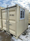 New 8' Shipping Container Complete with Barn Doors, (1) Man Door & Window