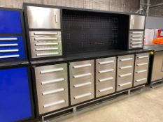 New 10' Steelman Stainless Steel 30-Drawer & 2-Cabinet Workbench