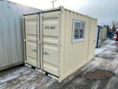 New 12' Shipping Container Complete with Barn Doors, (1) Man Door & Window