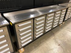 New 10' Steelman Stainless Steel Top 30-Drawer Workbench