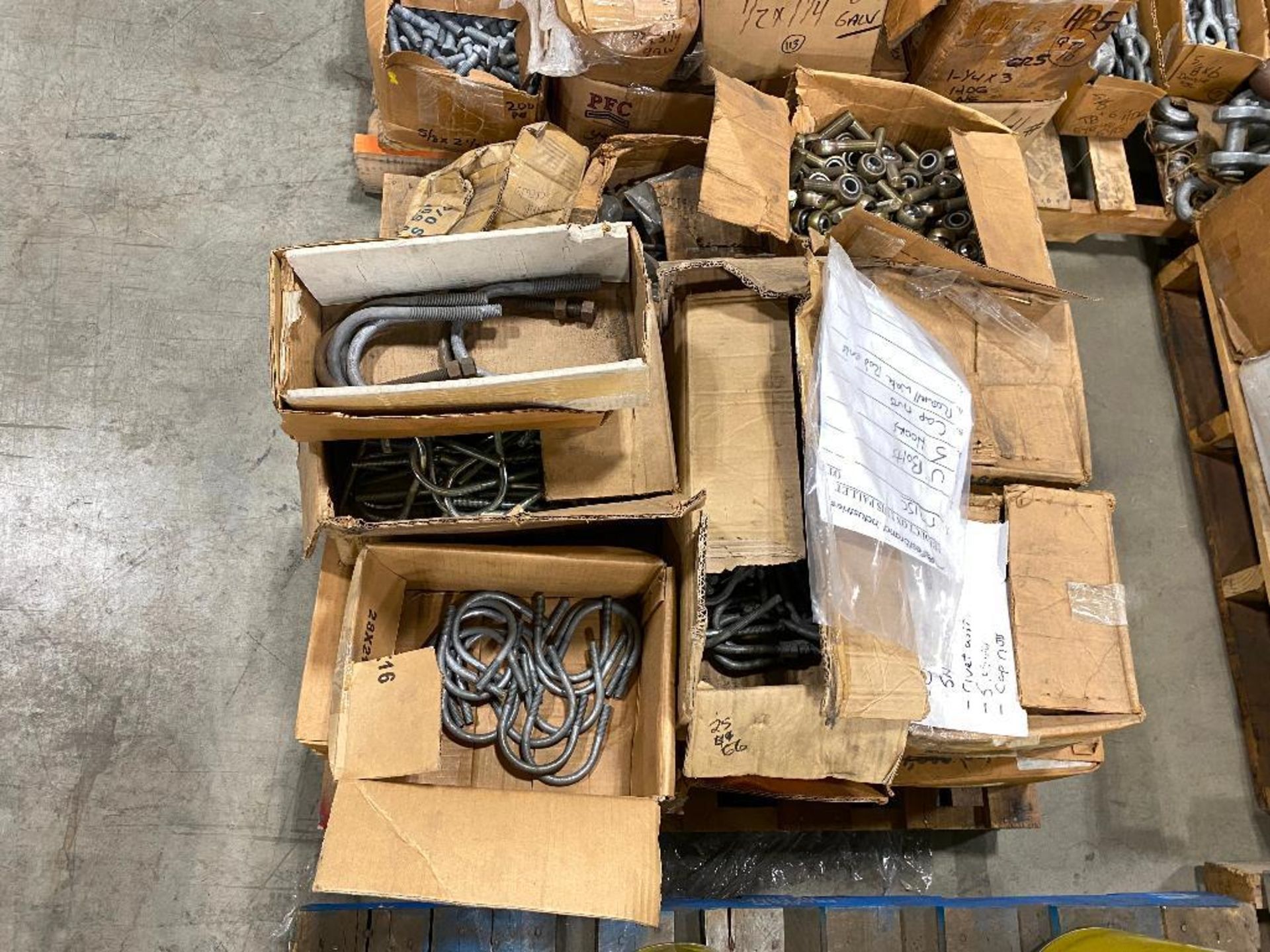 Pallet of Asst. U-Bolts, S-Hooks, Cap Nuts, Wake Rod Ends - Image 3 of 3