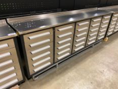 New 10' Steelman Stainless Steel Top 30-Drawer Workbench