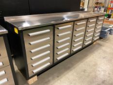 New 10' Steelman Stainless Steel Top 30-Drawer Workbench