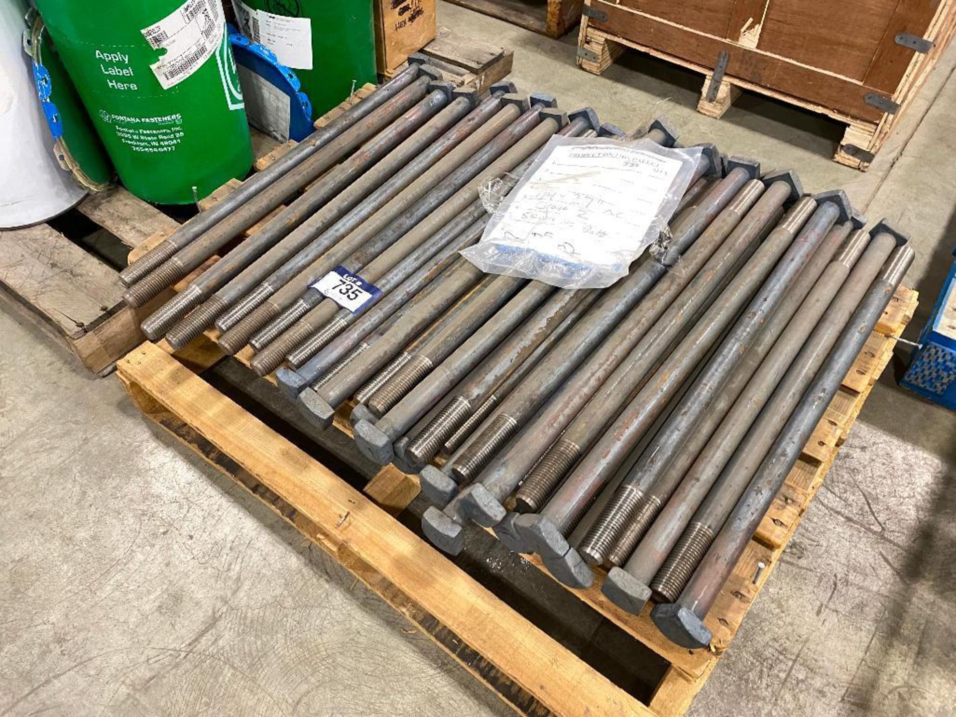 Pallet of 1-1/4" x 27" Grade 2 Square Heavy Duty Bolts - Image 2 of 3