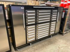 New 9' Steelman Stainless Steel 34-Drawer & 2-Cabinet Tool Storage Chest