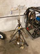 Lot of (2) Collapsible V-Head Pipe Stands w. Asst. Heads