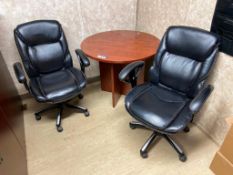 Lot of Round Side Table and (2) Task Chairs