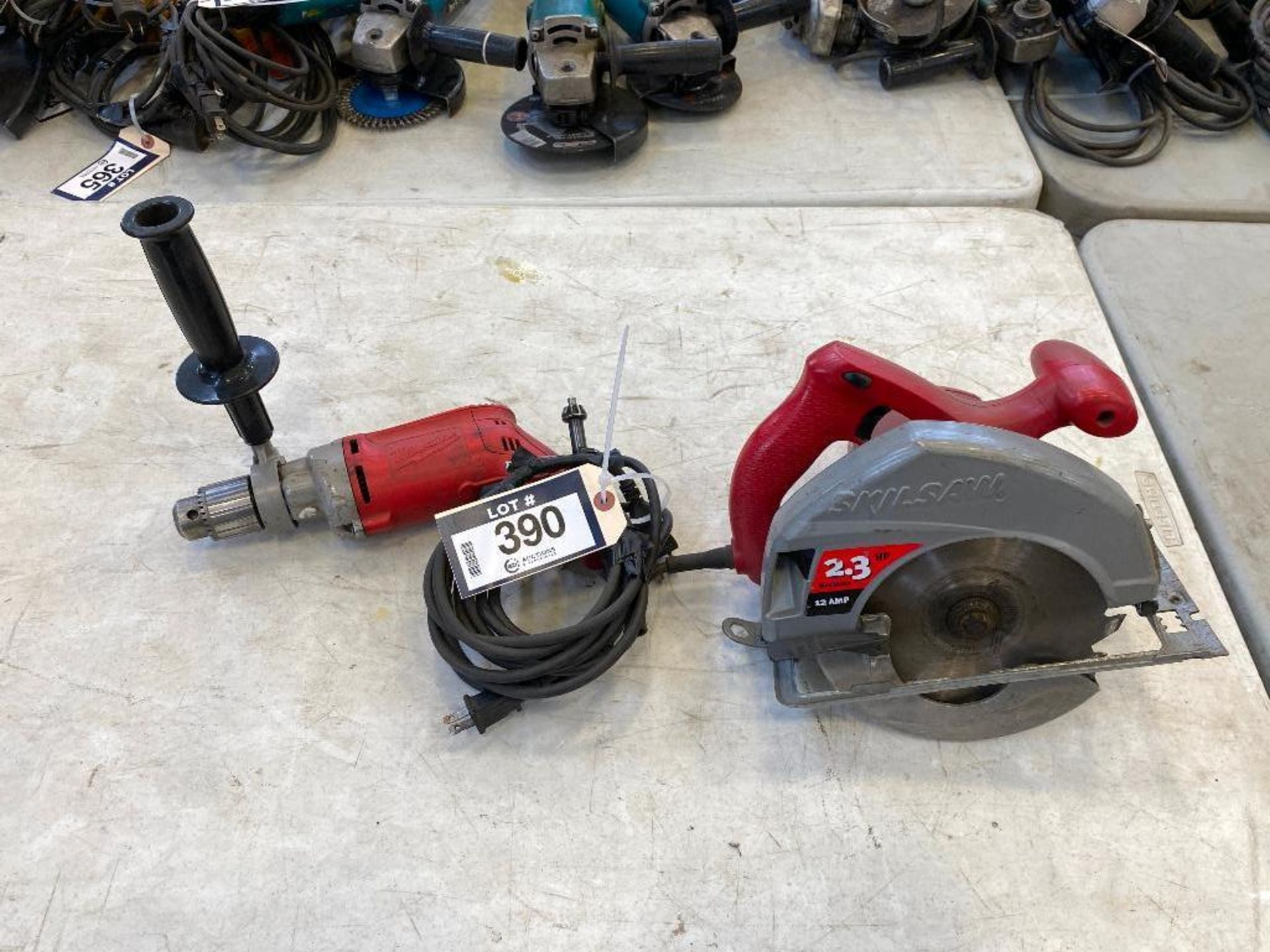 Lot of (1) Milwaukee Drill & (1) Skilsaw Circular Saw