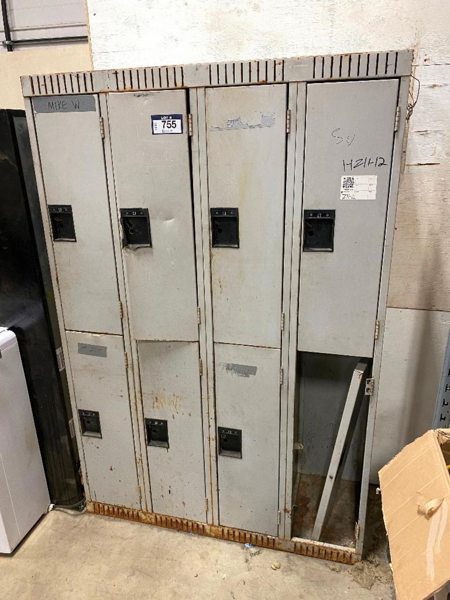 Lot of (1) Bank of Lockers, 8 Half Doors - Image 2 of 2