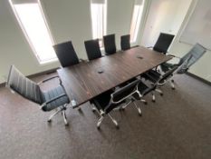 102” X 36” Boardroom Table w/ (10) Chairs