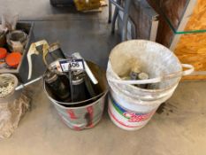 Lot of (2) Buckets of Asst. Grease Guns and Grease Tubes