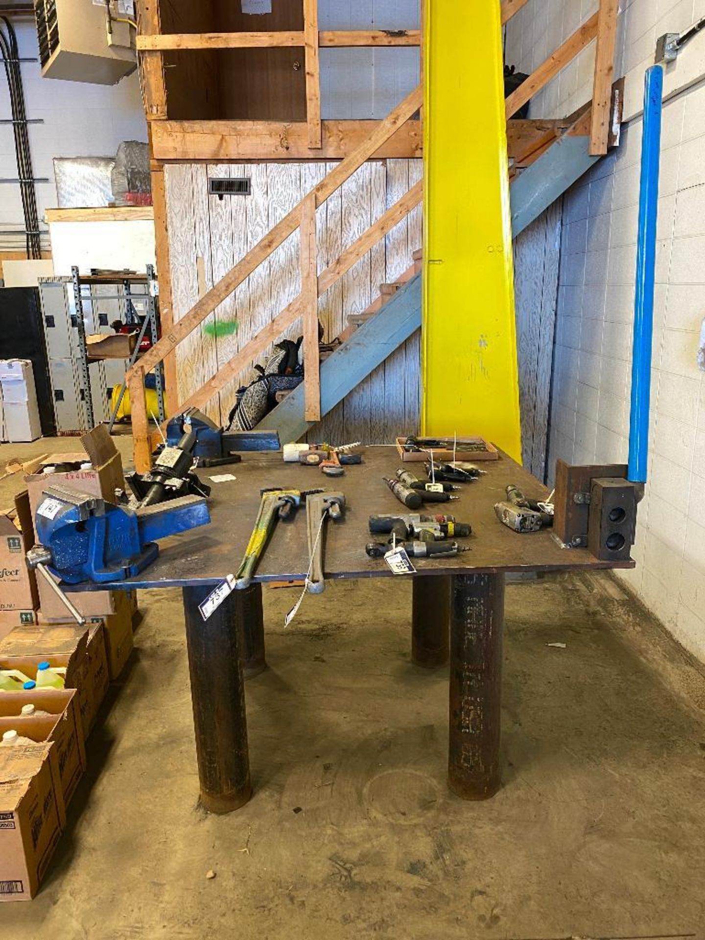60" X 60" Steel Welding Table w/ Irwin Record 8" Bench Vise and Almi Pipe Notcher - Image 2 of 5