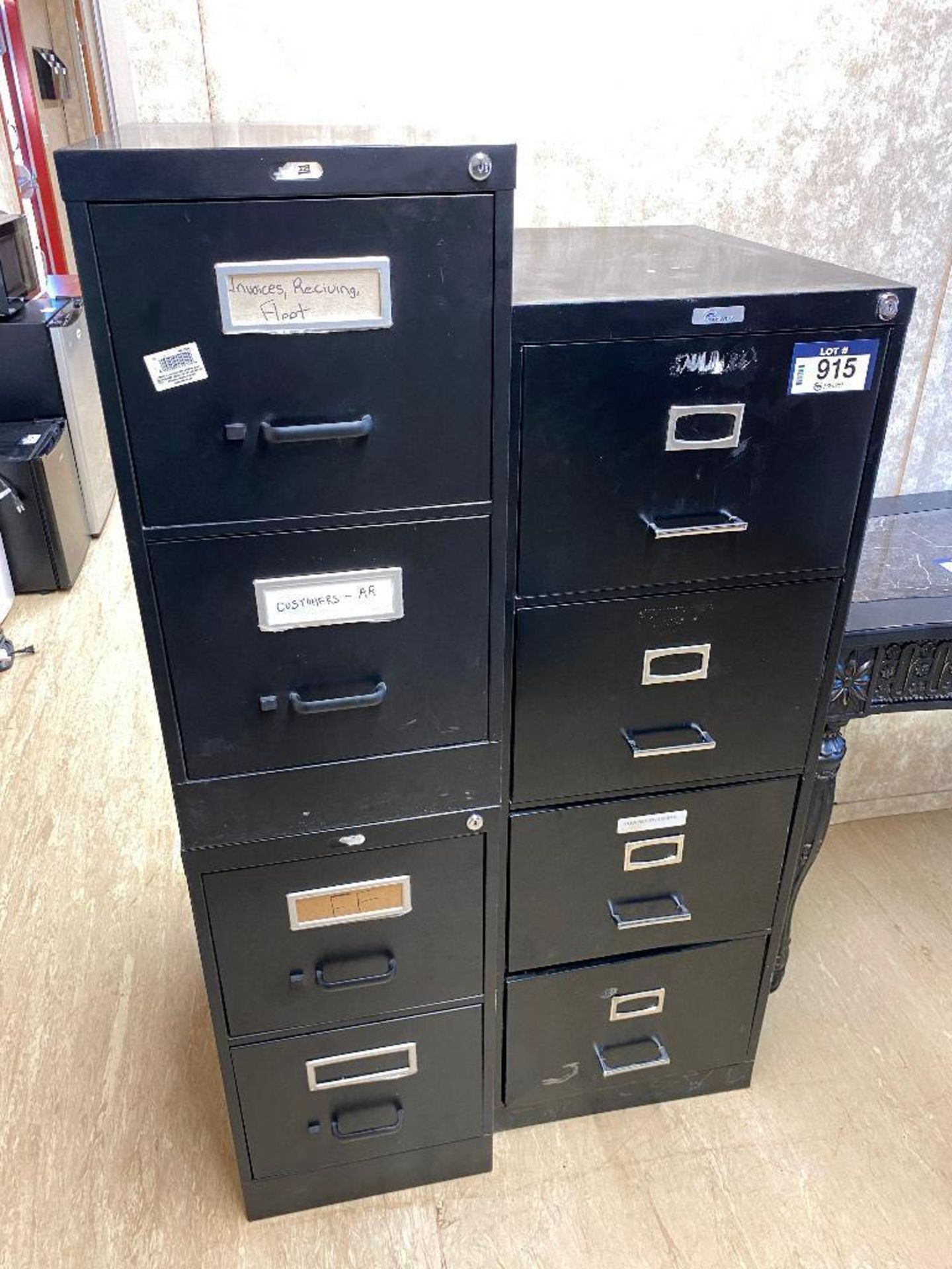 Lot of (2) 4-Drawer Vertical Filing Cabinets