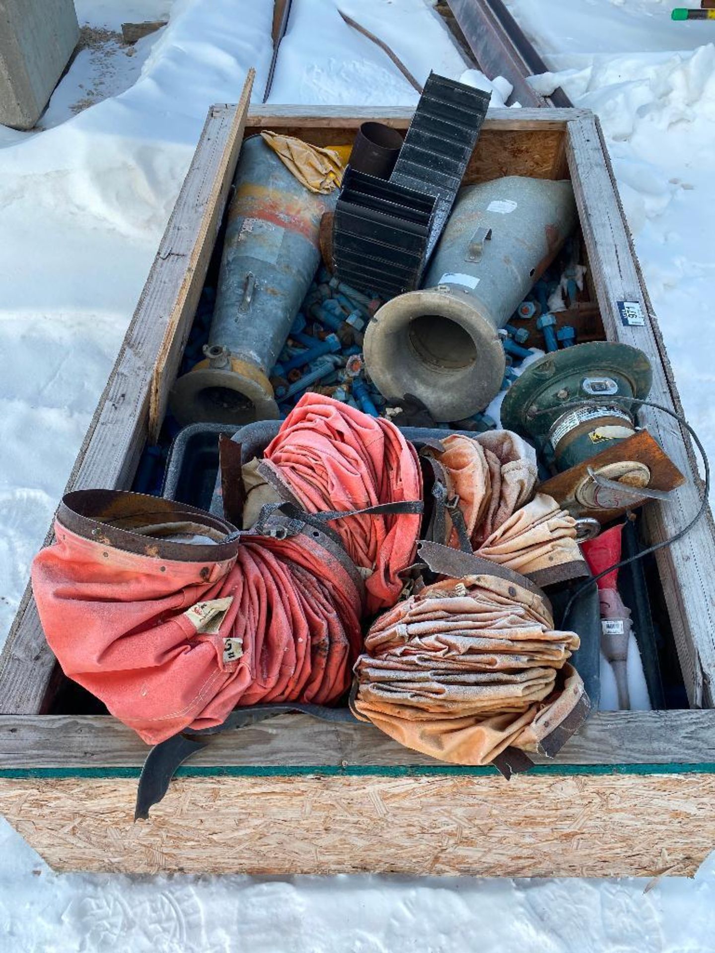 Crate of Asst. Heater Ducts, Blowers, Bolts, Nuts, etc. - Image 2 of 4