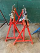 Lot of (2) Ridgid Pipe Stands w/ Roller Heads