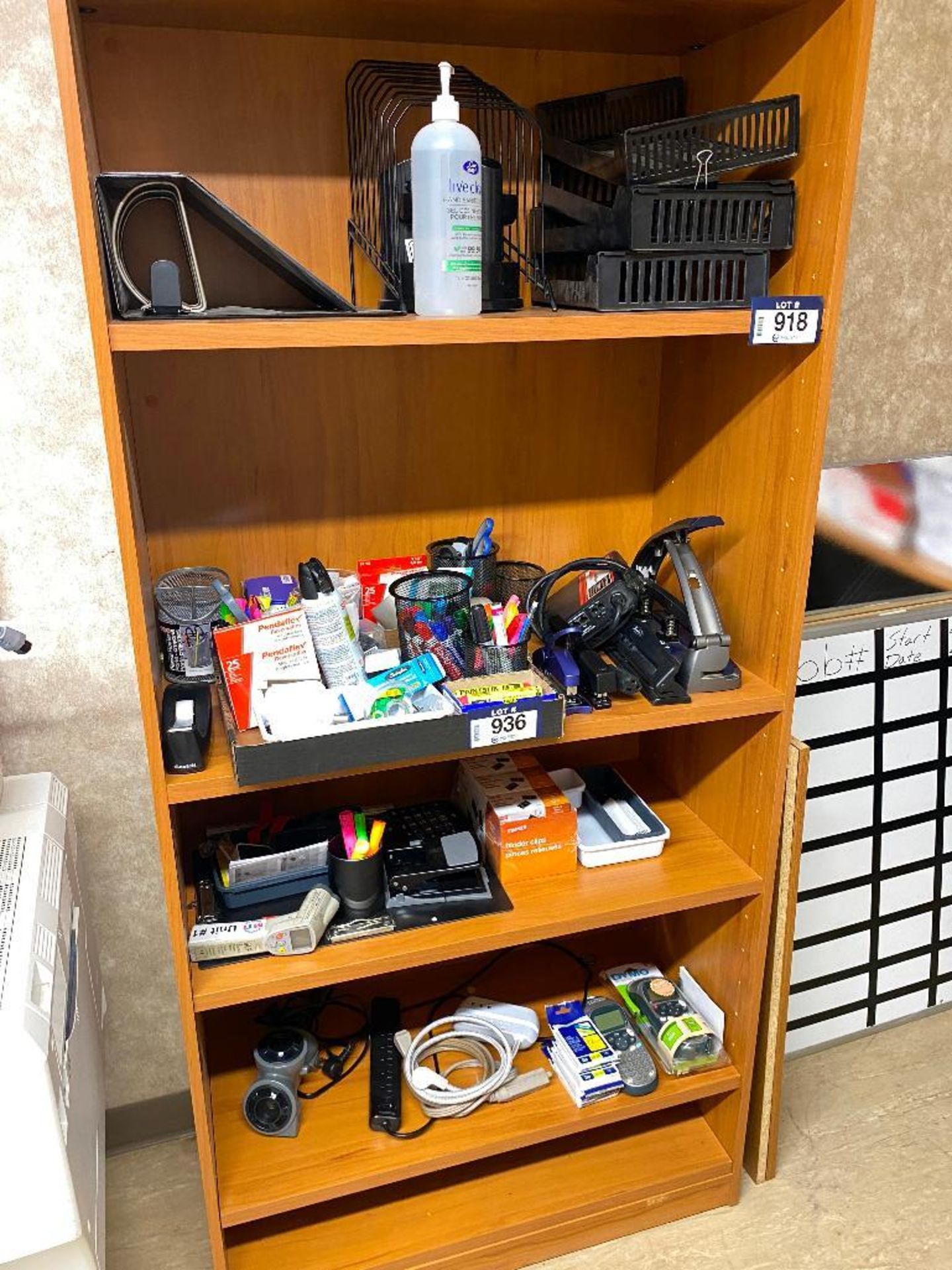 Lot of Asst. Office Supplies including Power Bar, Hole Punches, Staplers, Label Printer, etc.