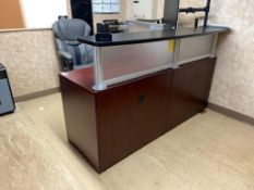 Lot of L-Shaped Reception Desk w/ Side Table and Task Chair