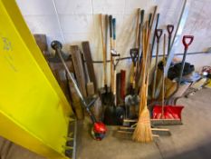 Lot of asst. Brooms and Shovels