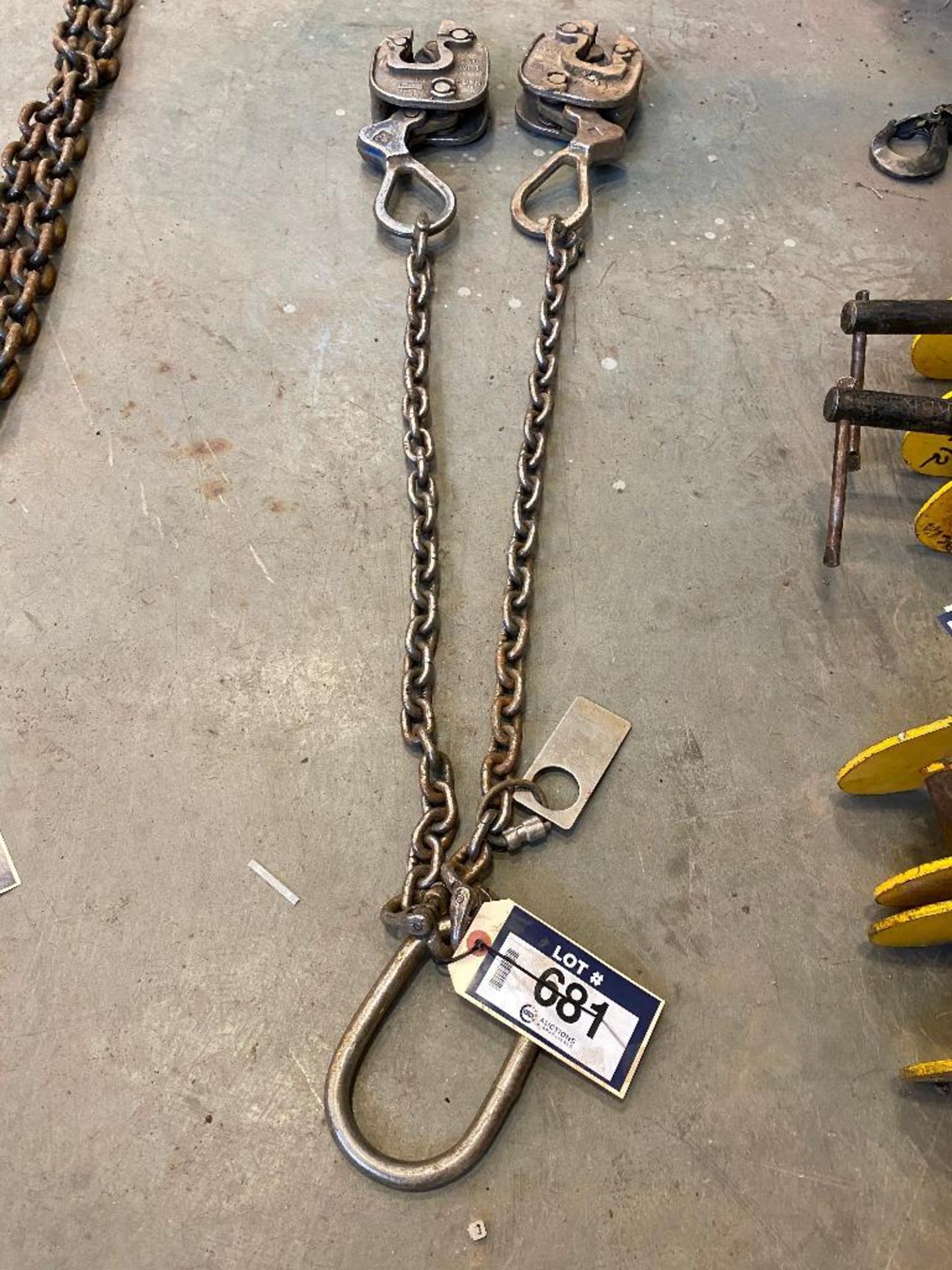 Chain Lifting Sling w. plate lifting clamps - Image 2 of 5