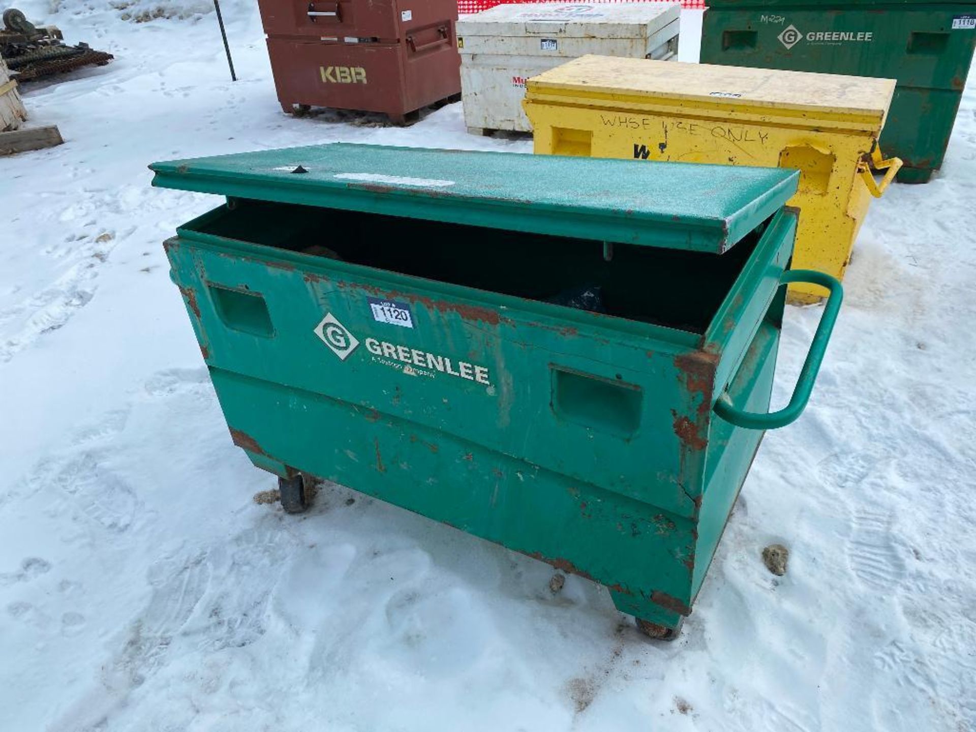 Greenlee Storage Chest with Asst. Hardware *Damaged Lid*