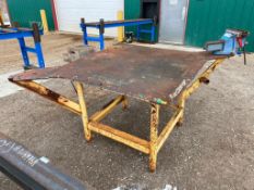 48" x 48" Steel Welding Table w/ Irwin Record 8" Bench Vise