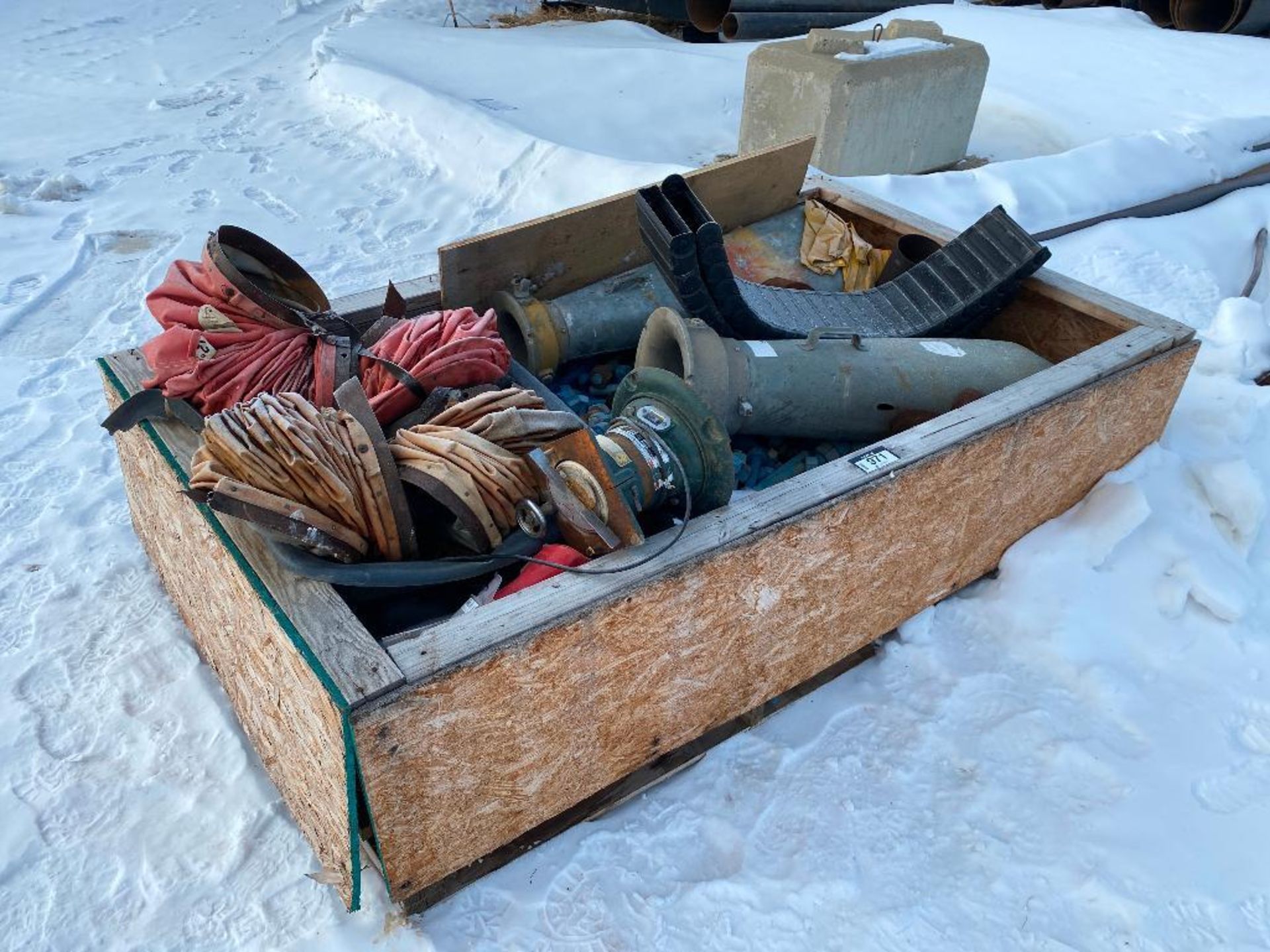 Crate of Asst. Heater Ducts, Blowers, Bolts, Nuts, etc.