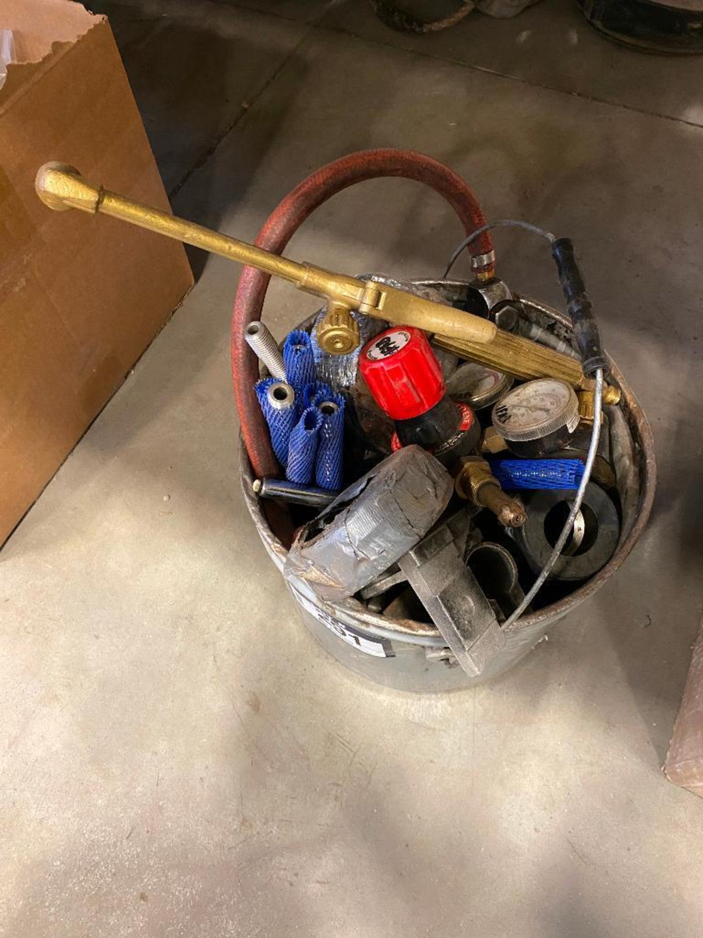 Pail of Asst. Torch, Gauges, Fittings, etc. - Image 3 of 3