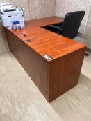 Lot of L-Shaped Desk w/ (2) Task Chairs and Side Table