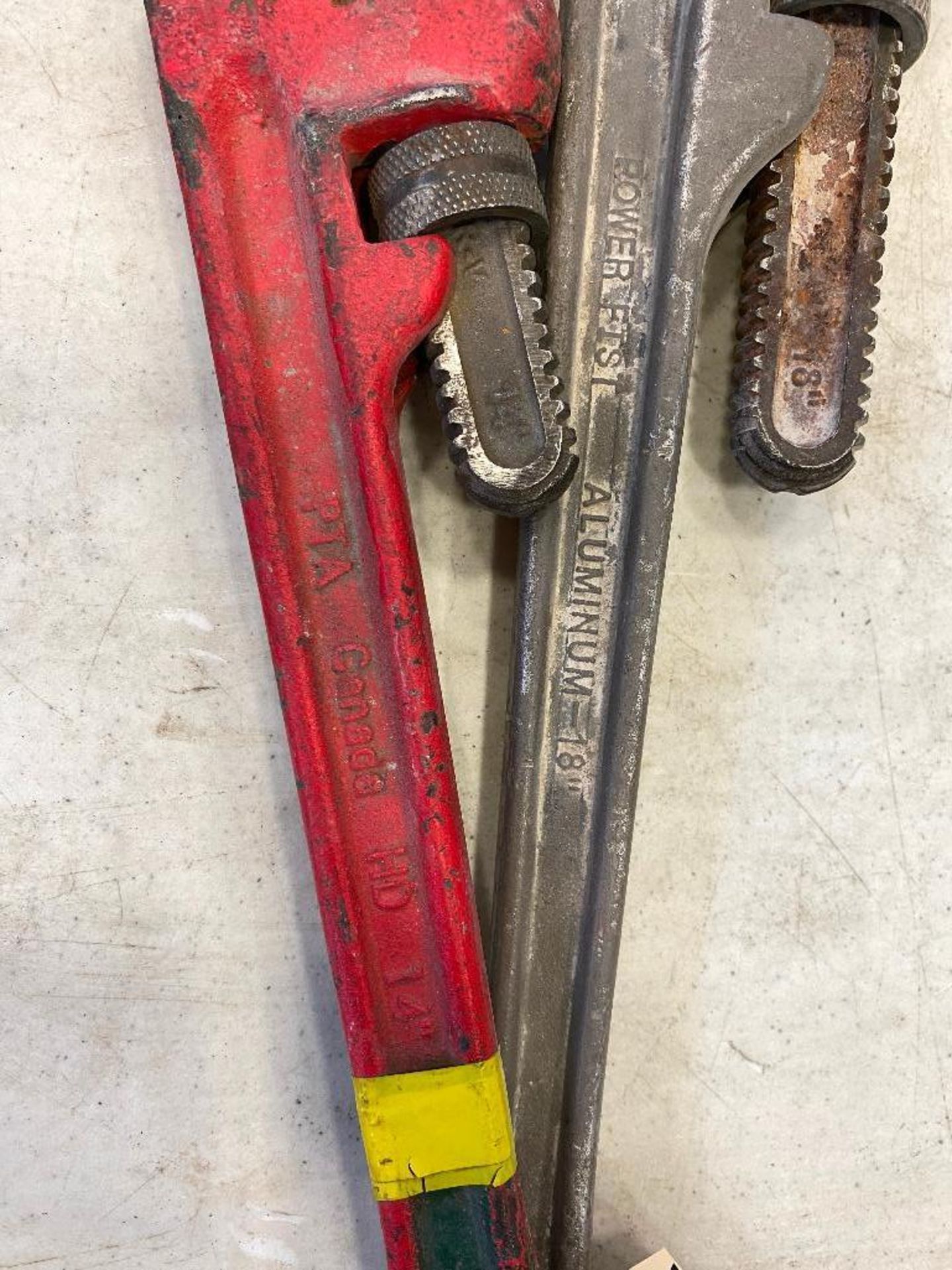 Lot of 18" Aluminum Wrench and 14" Pipe Wrench - Image 4 of 4