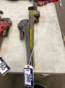 Lot of 24" Aluminum Pipe Wrench and 18" Pipe Wrench