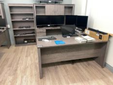 U-Shape Desk w. Overhead and Bookshelf w. task chair