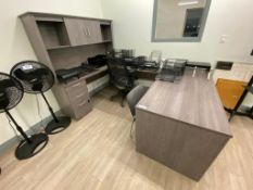 U-Shape Desk w. Overhead and (2) Chairs