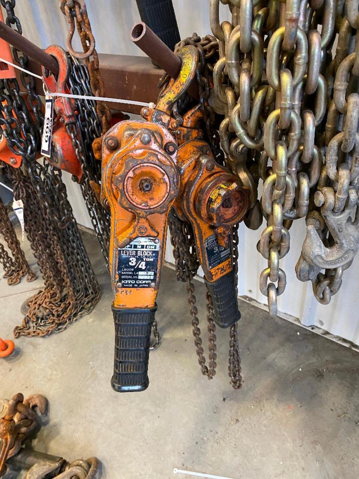 Lot of (2) Kito Corp 3/4-Ton Lever Hoist **(1) is Chainless** - Image 2 of 4