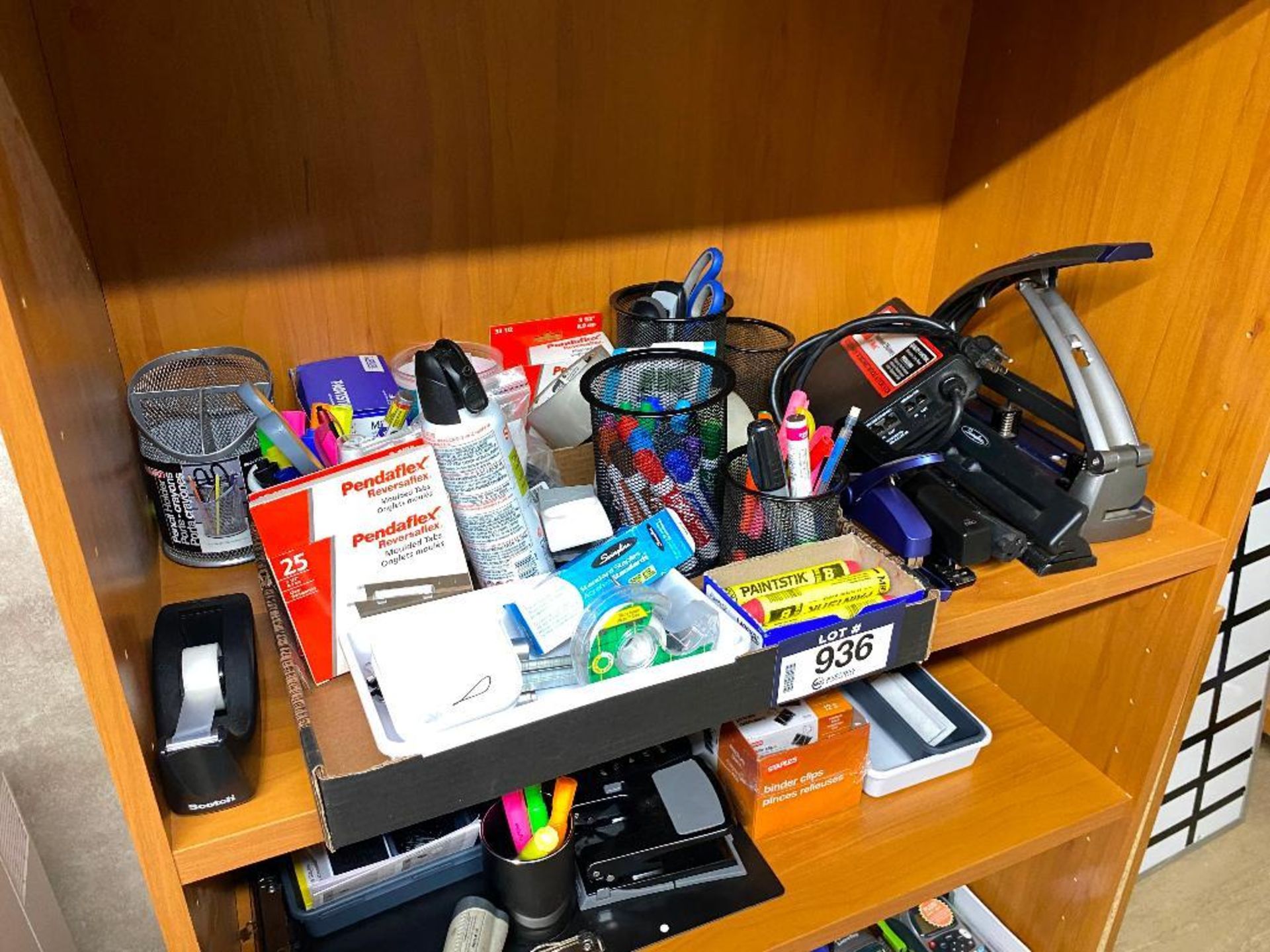 Lot of Asst. Office Supplies including Power Bar, Hole Punches, Staplers, Label Printer, etc. - Image 8 of 9