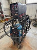 Miller XMT 350 w. Lincoln Electric LN-25 Wire Feeder, hoses, cables and cart