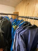 Lot of Asst. Coveralls w/ Rack (Sizes 54 - 68)