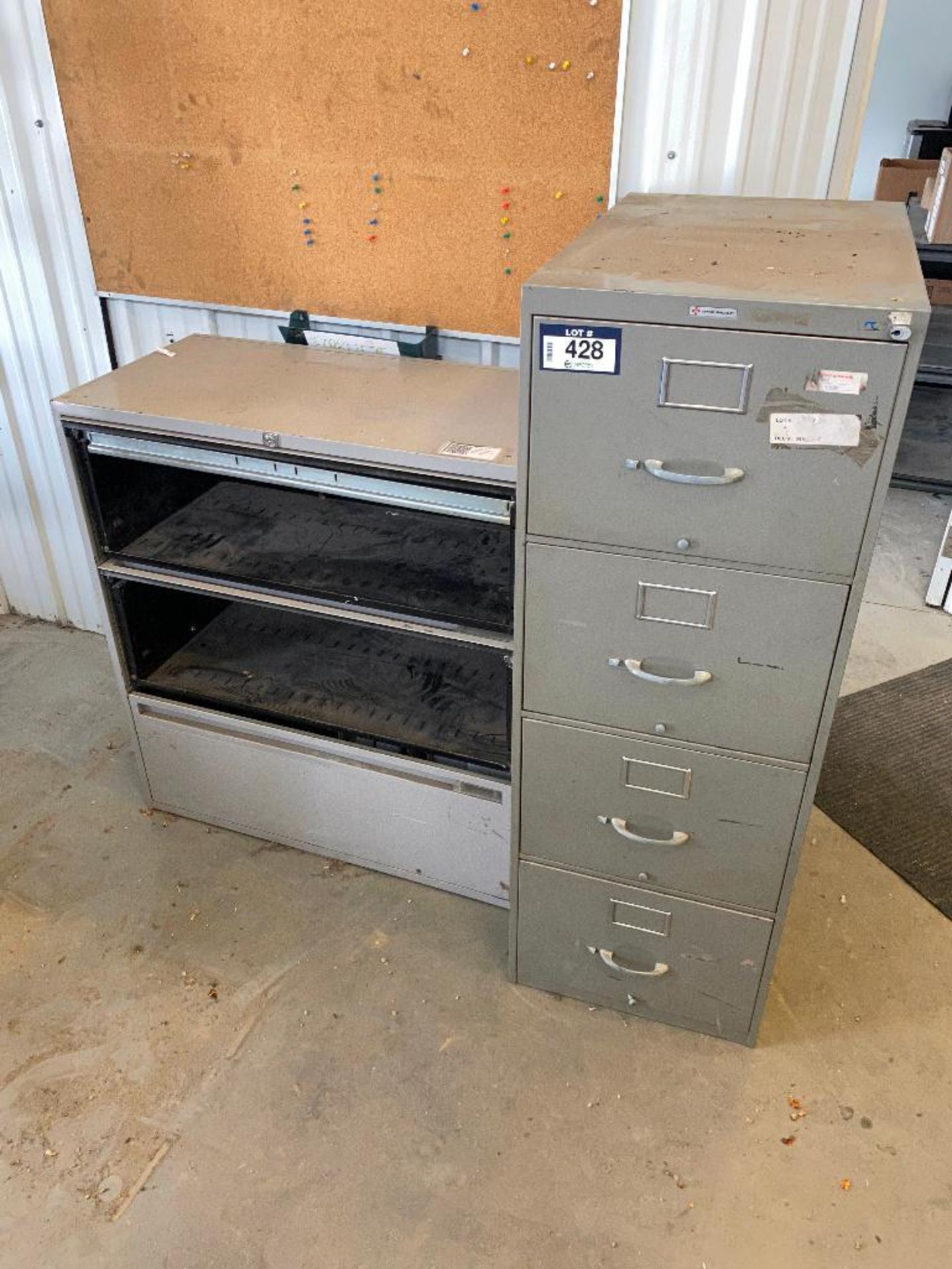 Lot of (1) Lateral Filing Cabinet and (1) Vertical Filing Cabinet - Image 2 of 2