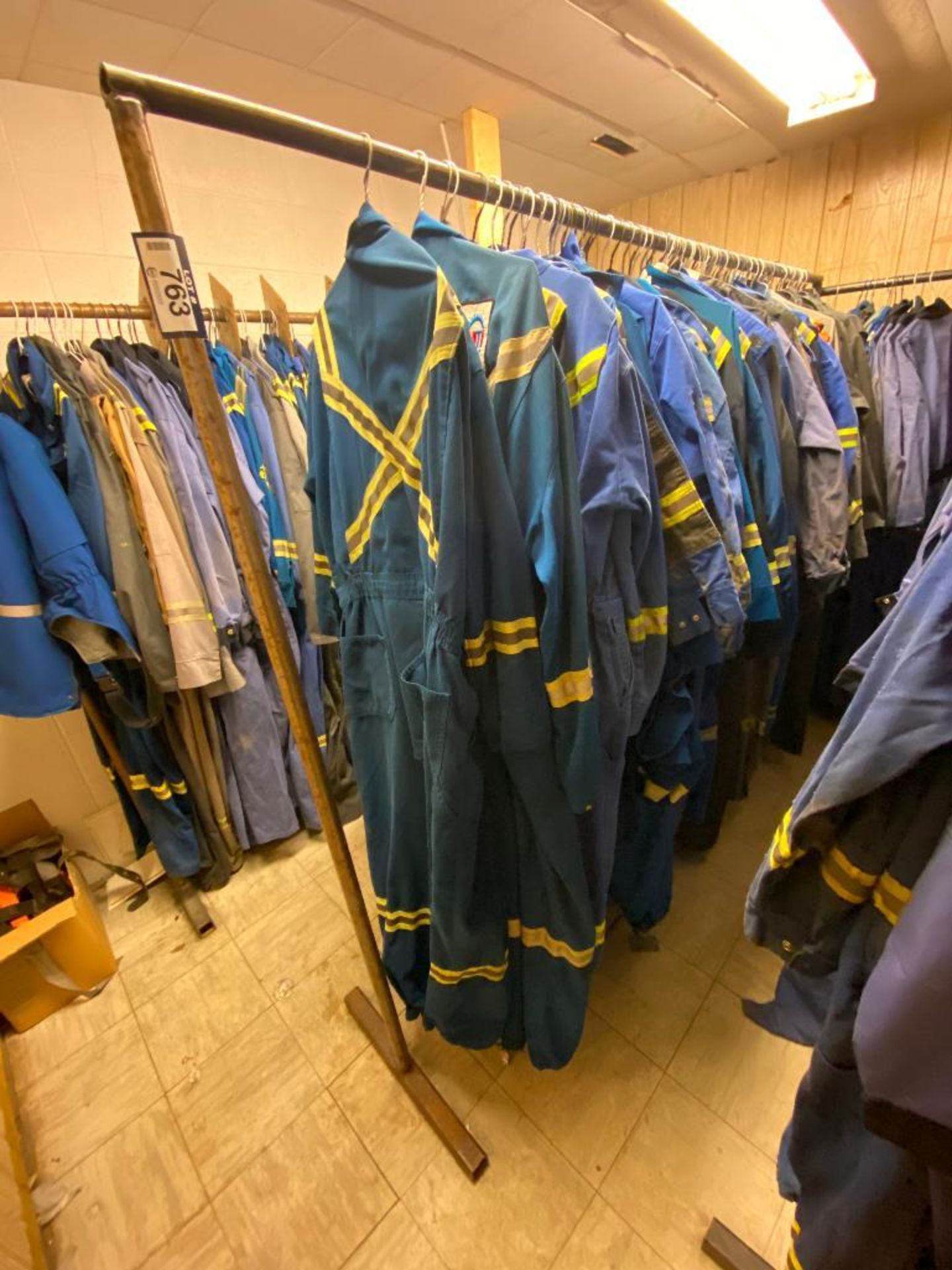 Lot of Asst. Coveralls w/ Rack (Asst. Sizes)