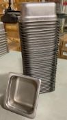 APPROX. (38) STAINLESS STEEL BROWNE 1/6 SIZE 2" DEEP INSERTS