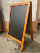 33.5" x 19.75" MAHOGANY A-FRAME SIDEWALK MENU CHALKBOARD