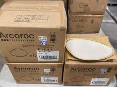 3 CASES OF TERRASTONE 10" WHITE OVAL PLATTER - 12/CASE, ARCOROC - NEW