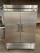 TRUE T-49-HC STAINLESS STEEL DOUBLE SOLID DOOR REACH-IN COOLER