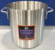 24QT PREMIUM ALUMINUM STOCK POT WITH COVER, JOHNSON ROSE 65524 - NEW