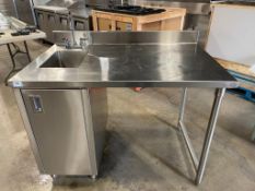 48" STAINLESS STEEL WORK TABLE WITH SINGLE WELL SINK